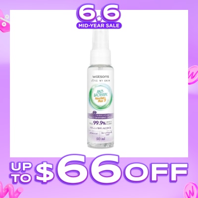 WATSONS - Anti Bacterial Nourish Plus, Calming Lavender Hand Sanitiser Spray (Kills 99.9% Germs And Bacteria*) 50ml