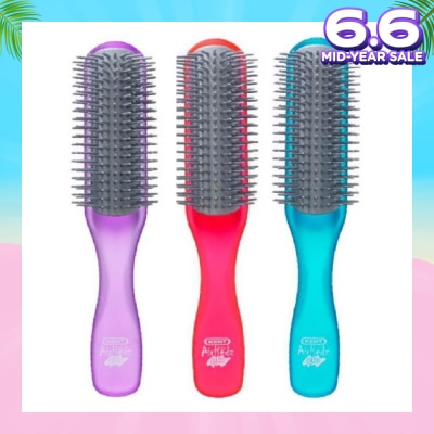 KENT BRUSHES Ahglo1 Airhedz Glo (Half Radial Non Scratch Ionic Hair Brush) Raspberry/Aqua Blue/Purple. 1s