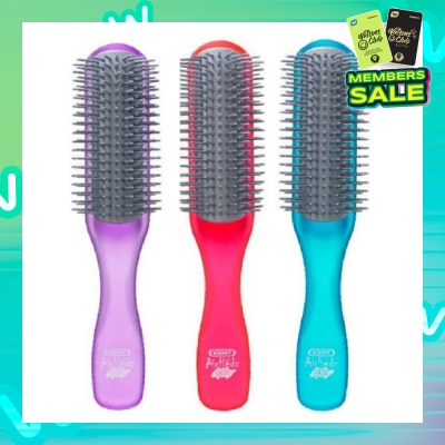 KENT BRUSHES Ahglo1 Airhedz Glo (Half Radial Non Scratch Ionic Hair Brush) Raspberry/Aqua Blue/Purple. 1s