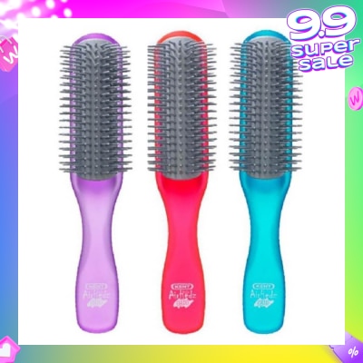 KENT BRUSHES Ahglo1 Airhedz Glo (Half Radial Non Scratch Ionic Hair Brush) Raspberry/Aqua Blue/Purple. 1s