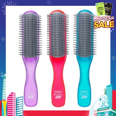 KENT BRUSHES Ahglo1 Airhedz Glo (Half Radial Non Scratch Ionic Hair Brush) Raspberry/Aqua Blue/Purple. 1s