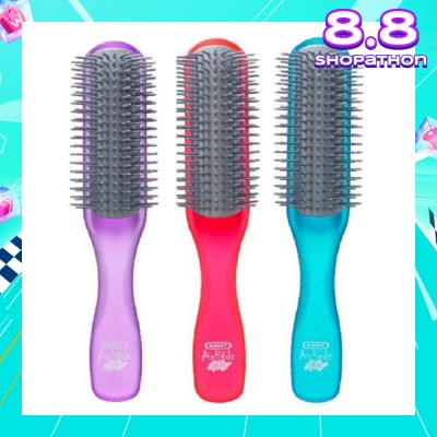 KENT BRUSHES Ahglo1 Airhedz Glo (Half Radial Non Scratch Ionic Hair Brush) Raspberry/Aqua Blue/Purple. 1s