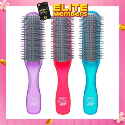 KENT BRUSHES Ahglo1 Airhedz Glo (Half Radial Non Scratch Ionic Hair Brush) Raspberry/Aqua Blue/Purple. 1s