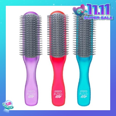 KENT BRUSHES Ahglo1 Airhedz Glo (Half Radial Non Scratch Ionic Hair Brush) Raspberry/Aqua Blue/Purple. 1s