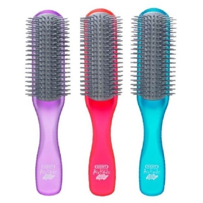 KENT BRUSHES Ahglo1 Airhedz Glo (Half Radial Non Scratch Ionic Hair Brush) Raspberry/Aqua Blue/Purple. 1s