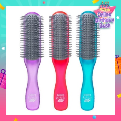 KENT BRUSHES Ahglo1 Airhedz Glo (Half Radial Non Scratch Ionic Hair Brush) Raspberry/Aqua Blue/Purple. 1s