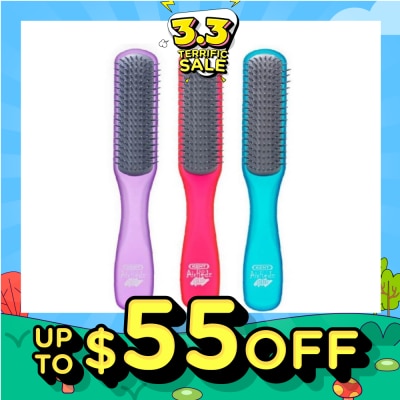 KENT BRUSHES Ahglo2 Airhedz Glo (Flat Non Scratch Anti Static Ionic Hair Brush) Raspberry/Aqua Blue/Purple. 1s