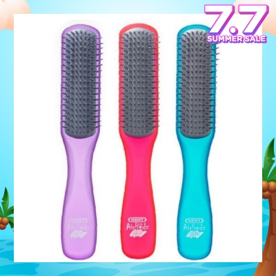 KENT BRUSHES Ahglo2 Airhedz Glo (Flat Non Scratch Anti Static Ionic Hair Brush) Raspberry/Aqua Blue/Purple. 1s