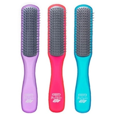 KENT BRUSHES Ahglo2 Airhedz Glo (Flat Non Scratch Anti Static Ionic Hair Brush) Raspberry/Aqua Blue/Purple. 1s