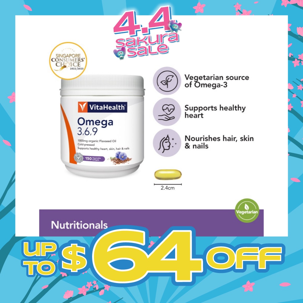 Omega 3,6,9 (Supports Healthy Heart, Skin, Joint And Digestive Health) 150s