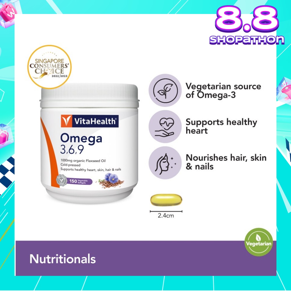 Omega 3,6,9 (Supports Healthy Heart, Skin, Joint And Digestive Health) 150s