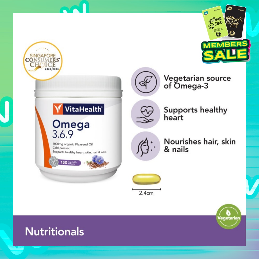 Omega 3,6,9 (Supports Healthy Heart, Skin, Joint And Digestive Health) 150s