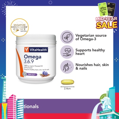 VITAHEALTH Omega 3,6,9 (Supports Healthy Heart, Skin, Joint And Digestive Health) 150s