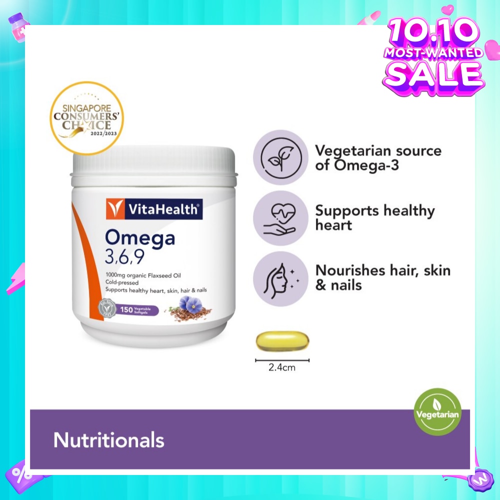Omega 3,6,9 (Supports Healthy Heart, Skin, Joint And Digestive Health) 150s