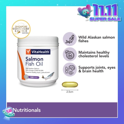 VITAHEALTH Salmon Fish Oil (Supports Skin, Heart, Joints & Brain Health) 150s