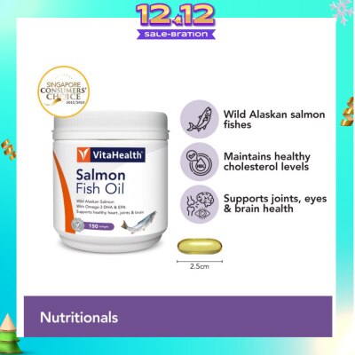 VITAHEALTH Salmon Fish Oil (Supports Skin, Heart, Joints & Brain Health) 150s