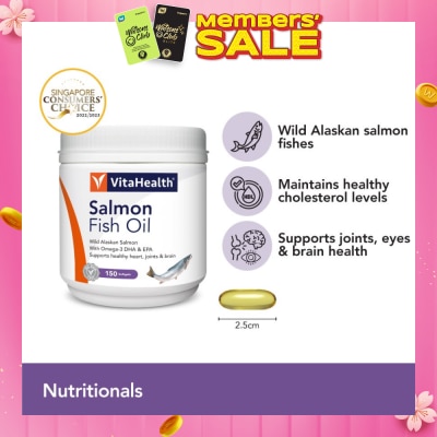 VITAHEALTH Salmon Fish Oil (Supports Skin, Heart, Joints & Brain Health) 150s