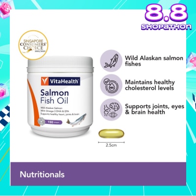 VITAHEALTH Salmon Fish Oil (Supports Skin, Heart, Joints & Brain Health) 150s