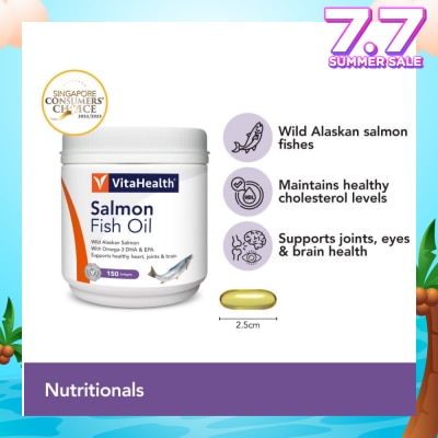 VITAHEALTH Salmon Fish Oil (Supports Skin, Heart, Joints & Brain Health) 150s