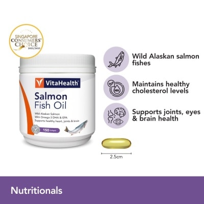 VITAHEALTH Salmon Fish Oil (Supports Skin, Heart, Joints & Brain Health) 150s