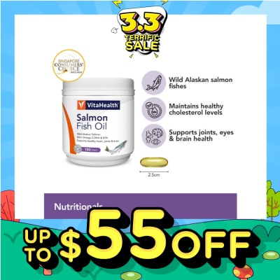 VITAHEALTH Salmon Fish Oil (Supports Skin, Heart, Joints & Brain Health) 150s