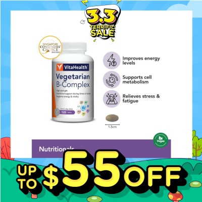VITAHEALTH Vegetarian B Complex (Goodness Of B Vitamins And Mineral In One Convenient Tablet) 120s
