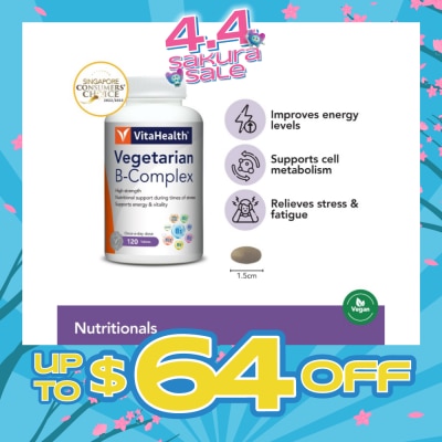 VITAHEALTH - Vegetarian B Complex (Goodness Of B Vitamins And Mineral In One Convenient Tablet) 120s