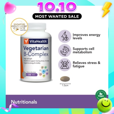 VITAHEALTH Vegetarian B Complex (Goodness Of B Vitamins And Mineral In One Convenient Tablet) 120s image