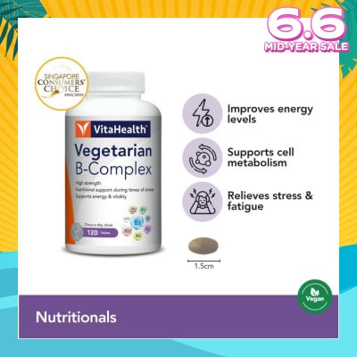 VITAHEALTH Vegetarian B Complex (Goodness Of B Vitamins And Mineral In One Convenient Tablet) 120s