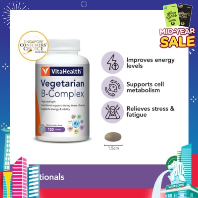 VITAHEALTH Vegetarian B Complex (Goodness Of B Vitamins And Mineral In One Convenient Tablet) 120s
