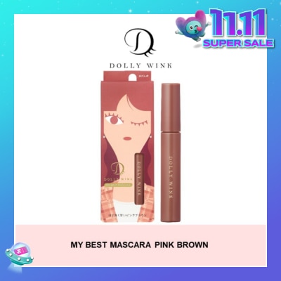 DOLLY WINK My Best Mascara Waterproof Colour Mascara Pink Brown 1s (Expiry: Nov`2025)