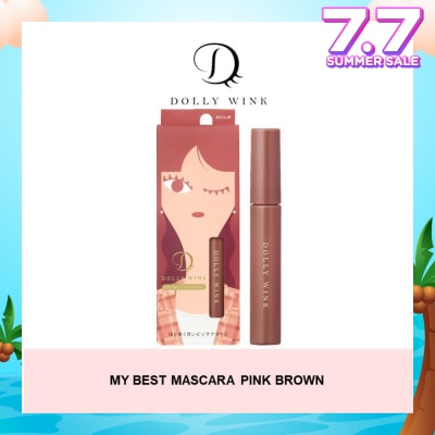DOLLY WINK My Best Mascara Waterproof Colour Mascara Pink Brown 1s (Expiry: Feb`2026)