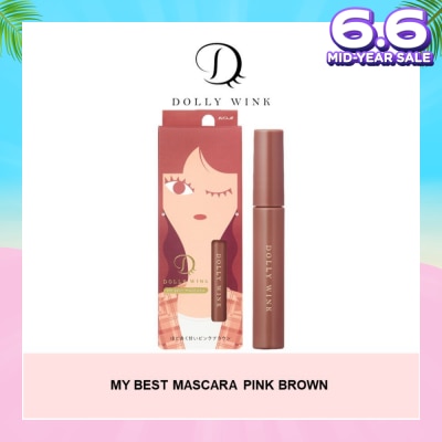 DOLLY WINK My Best Mascara Waterproof Colour Mascara Pink Brown 1s (Expiry: Feb`2026)