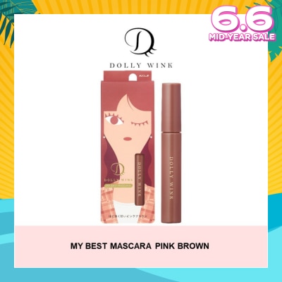DOLLY WINK My Best Mascara Waterproof Colour Mascara Pink Brown 1s (Expiry: Feb`2026)