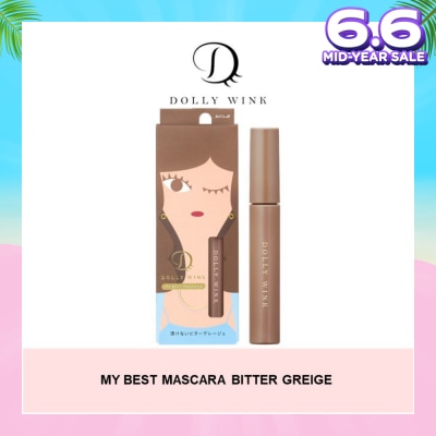 DOLLY WINK My Best Mascara Waterproof Colour Mascara Bitter Greige 1s (Expiry: Feb`2026)