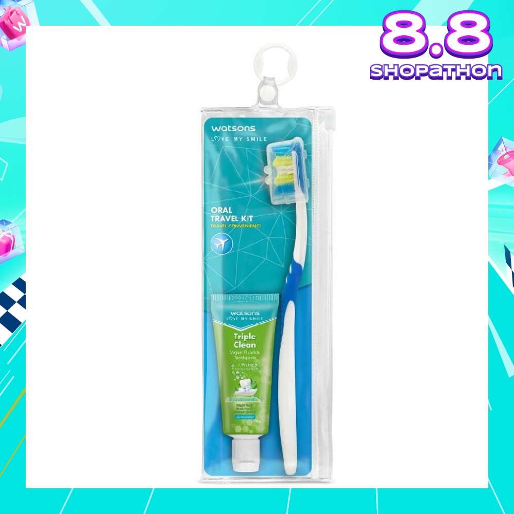 Oral Travel Pack Kit (Toothbrush With Hygienic Cap+Triple Clean Vegan Fluoride Toothpaste 30g) 1s