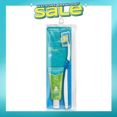 WATSONS - Oral Travel Pack Kit (Toothbrush With Hygienic Cap+Triple Clean Vegan Fluoride Toothpaste 30g) 1s