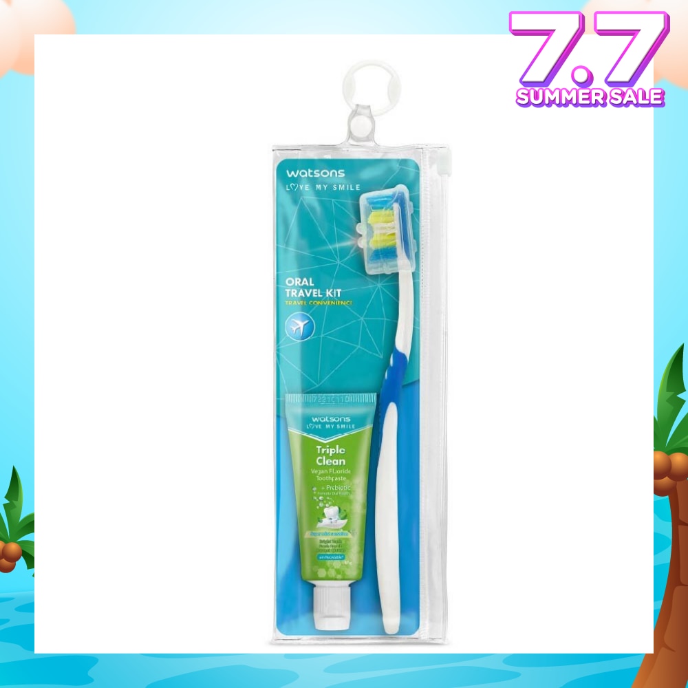 Oral Travel Pack Kit (Toothbrush With Hygienic Cap+Triple Clean Vegan Fluoride Toothpaste 30g) 1s
