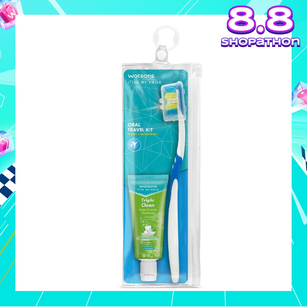 Oral Travel Pack Kit (Toothbrush With Hygienic Cap+Triple Clean Vegan Fluoride Toothpaste 30g) 1s