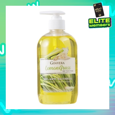 GINVERA Lemongrass 99% Anti-Bacterial Soothing Moisturizng Gel Hand Soap 500g