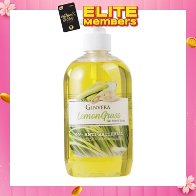 GINVERA Lemongrass 99% Anti-Bacterial Soothing Moisturizng Gel Hand Soap 500g