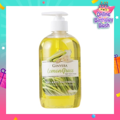 GINVERA Lemongrass 99% Anti-Bacterial Soothing Moisturizng Gel Hand Soap 500g