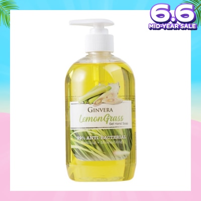 GINVERA Lemongrass 99% Anti-Bacterial Soothing Moisturizng Gel Hand Soap 500g