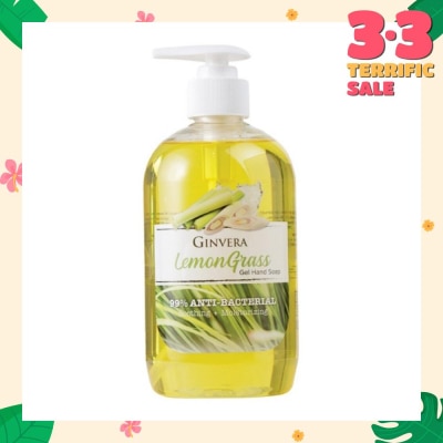 GINVERA Lemongrass 99% Anti-Bacterial Soothing Moisturizng Gel Hand Soap 500g