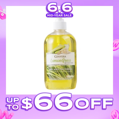 GINVERA - Lemongrass 99% Anti-Bacterial Soothing Moisturizng Gel Hand Soap 500g