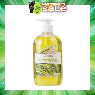 GINVERA - Lemongrass 99% Anti-Bacterial Soothing Moisturizng Gel Hand Soap 500g