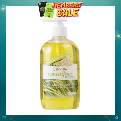 GINVERA - Lemongrass 99% Anti-Bacterial Soothing Moisturizng Gel Hand Soap 500g