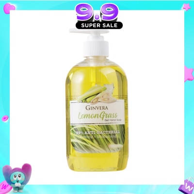 GINVERA - Lemongrass 99% Anti-Bacterial Soothing Moisturizng Gel Hand Soap 500g image