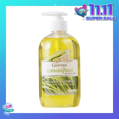 GINVERA Lemongrass 99% Anti-Bacterial Soothing Moisturizng Gel Hand Soap 500g