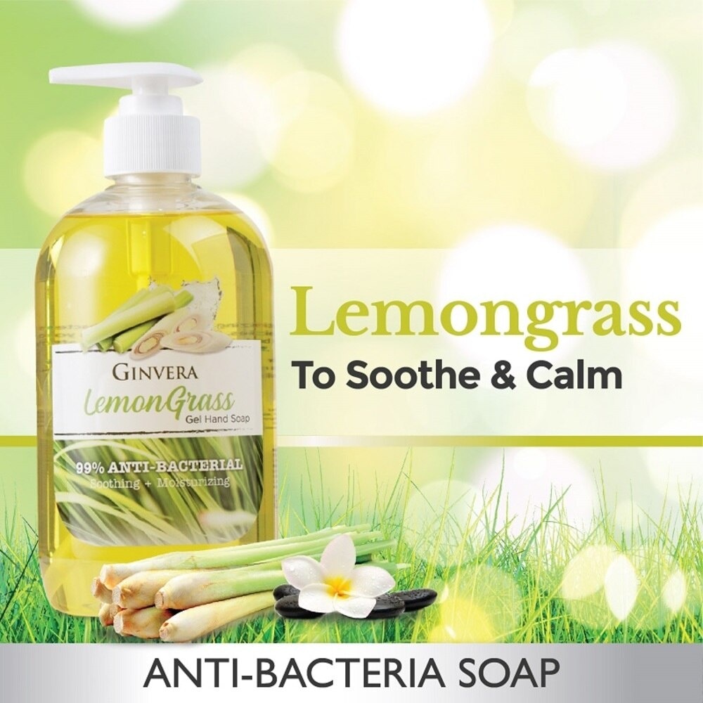 Lemongrass 99% Anti-Bacterial Soothing Moisturizng Gel Hand Soap 500g